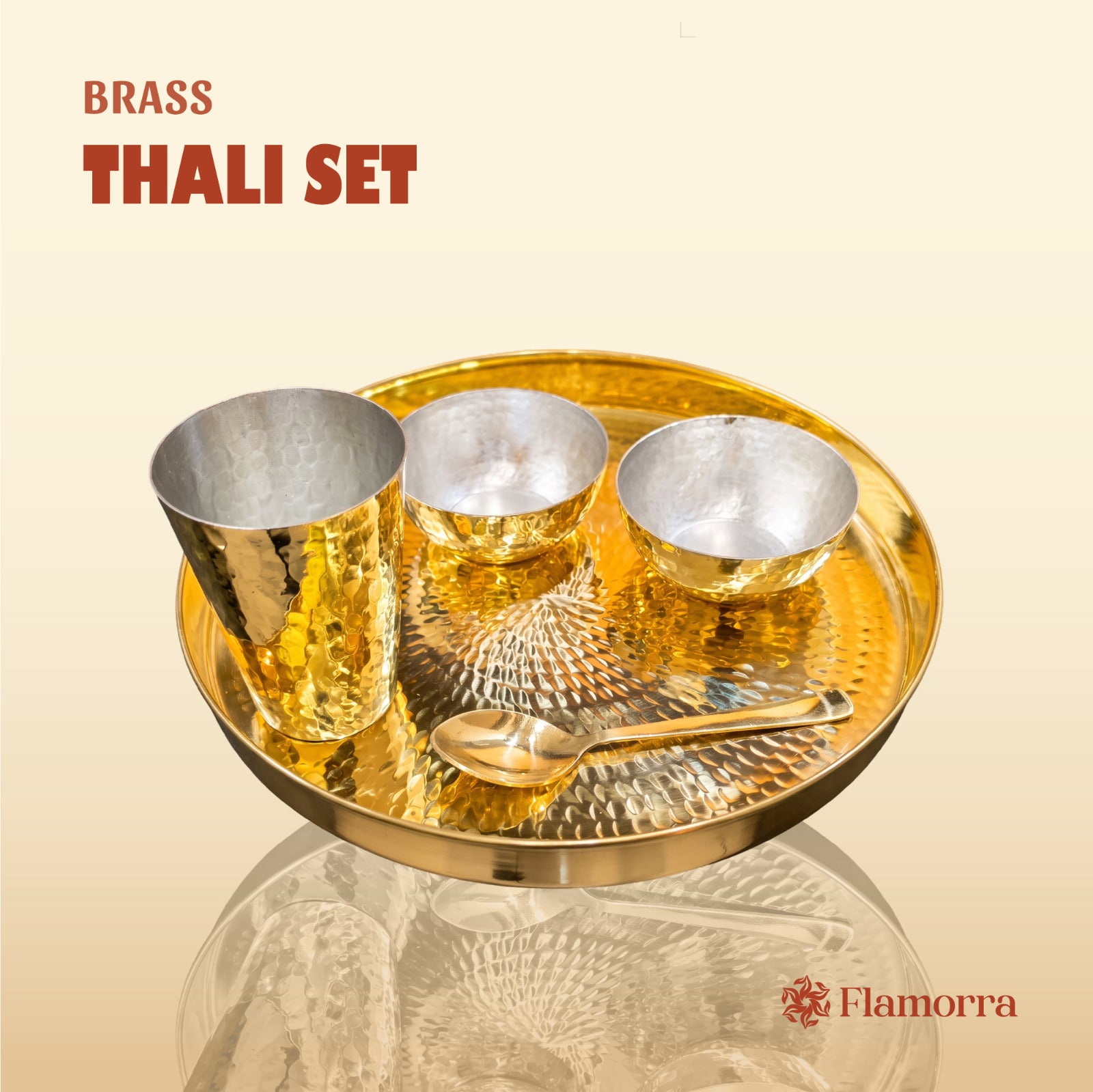 Flamorra Brass Thali Set