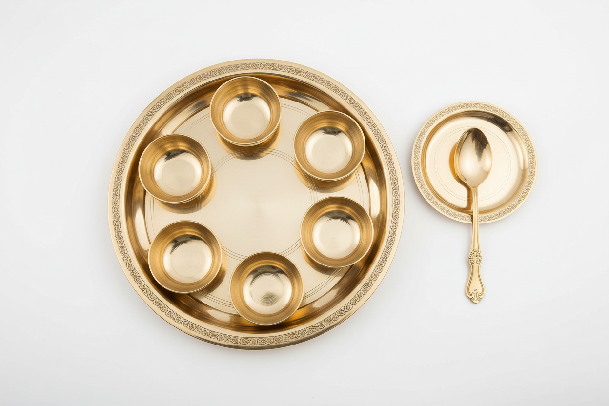 Flamorra Brass Thali Set
